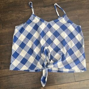 Blue & white gingham tank